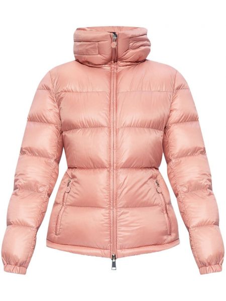 Dik duran yaka donatılmış uzun ceket Moncler pembe