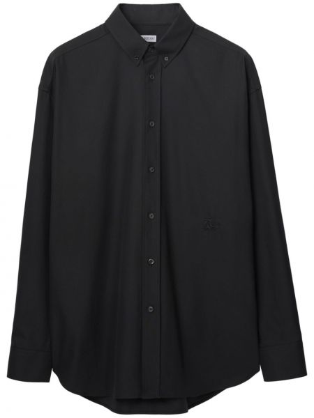 Памучна риза бродирана Burberry черно