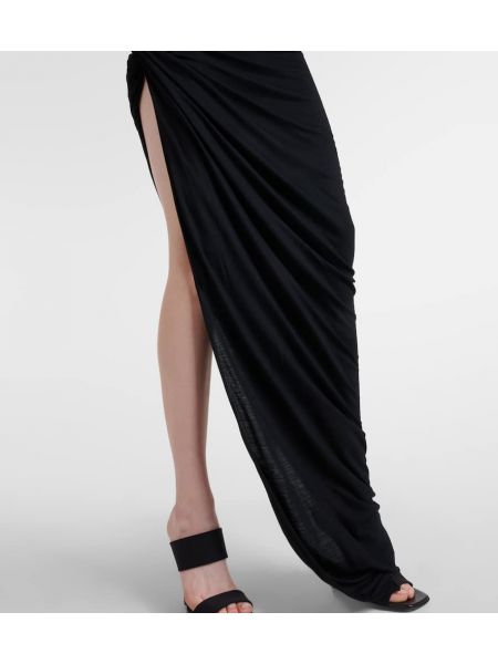 Drapované dlouhé šaty Rick Owens čierna