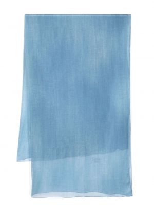 Прозрачен копринен шал Ermanno Scervino синьо