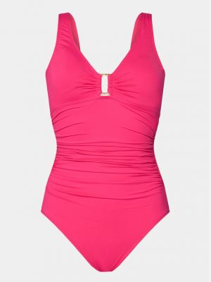 Jednodílné plavky Lauren Ralph Lauren růžové