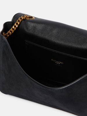 Двустранни кожени велурени чанта за ръка Saint Laurent черно