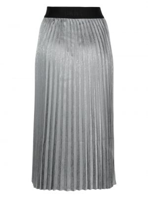 Plisované žakárové midi sukně Dkny stříbrné
