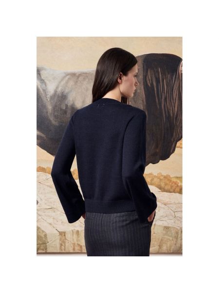 Suéter de lino con estampado de cachemira Massimo Alba azul