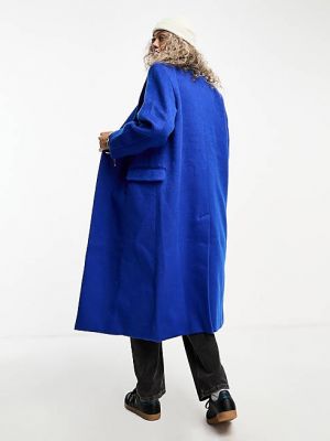 Синее пальто из смесовой шерсти Weekday Alex