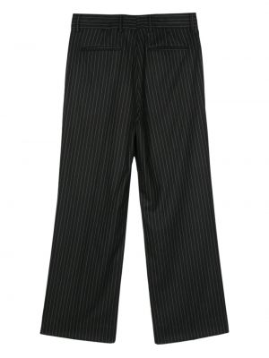 Pruhované rovné kalhoty Canaku černé