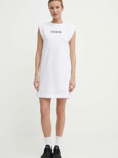 Sukienka mini bawełniana oversize Guess biała