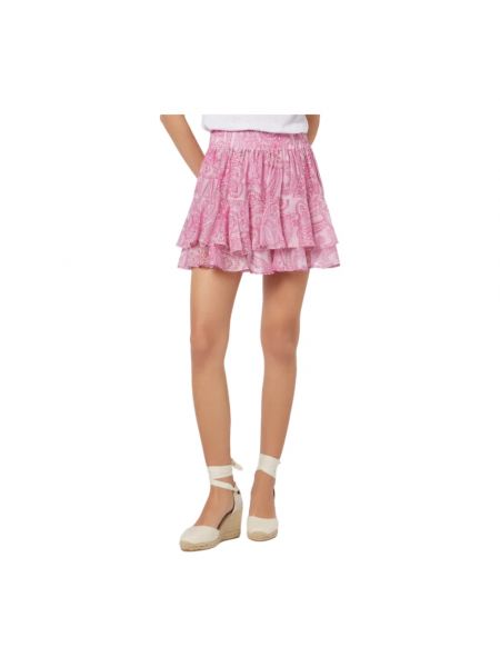 Mini spódniczka z wzorem paisley Mc2 Saint Barth różowa