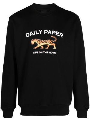 Bavlnená mikina s potlačou Daily Paper čierna