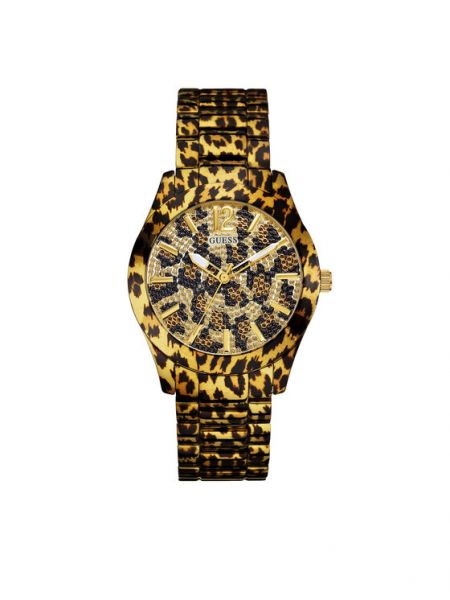 Digitalni sat s leopard uzorkom Guess smeđa
