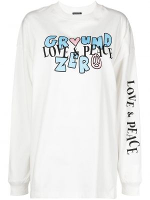 Тениска с принт Ground Zero бяло