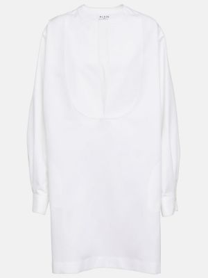 Βαμβακερή φόρεμα Alaia λευκό