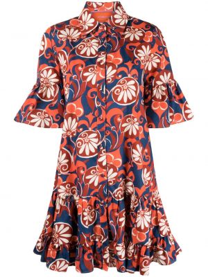 Памучна рокля тип риза на цветя с принт La Doublej