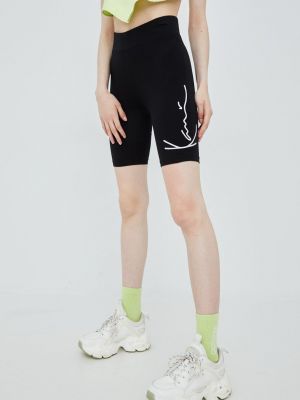 Karl Kani rövidnadrág női, fekete, nyomott mintás, közepes derékmagasságú
