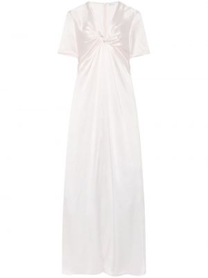 Копринена вечерна рокля с v-образно деколте Rosetta Getty бяло