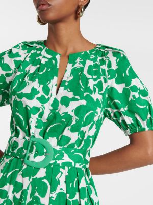 Памучна миди рокля на цветя Diane Von Furstenberg зелено