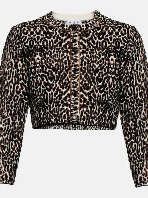 Cardigan cu imagine cu model leopard din jacard Alaã¯a
