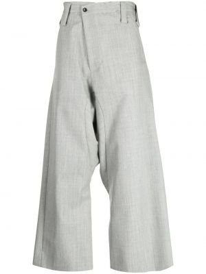 Šedé asymetrické vlněné kalhoty Fumito Ganryu