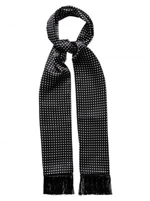 Шелковый шарф в горошек Eton черный