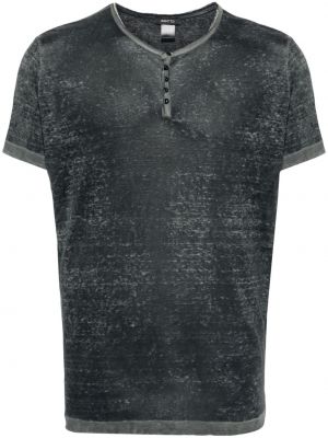 Ľanové tričko s potlačou s abstraktným vzorom Avant Toi