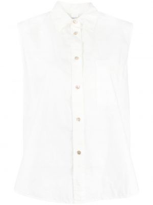 Βαμβακερό αμάνικο πουκάμισο Forte_forte λευκό