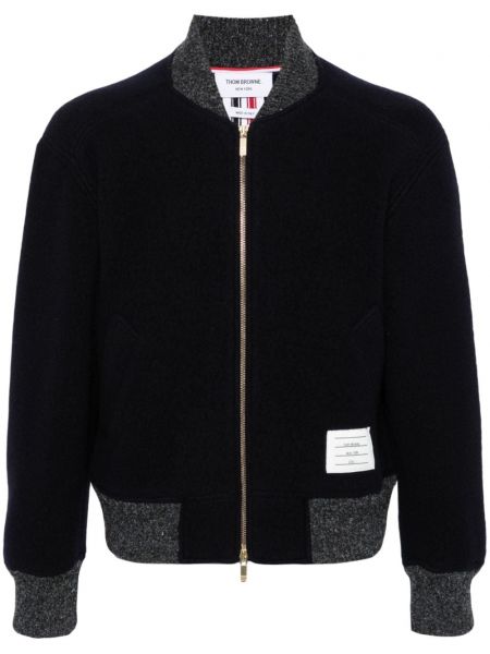 Woll lange jacke mit reißverschluss Thom Browne