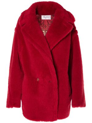Μάλλινο κοντό παλτό Max Mara κόκκινο