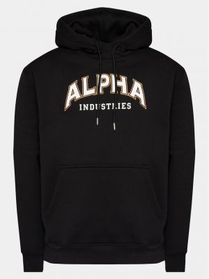 Priliehavá mikina Alpha Industries čierna