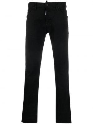 Pantaloni cu talie joasă skinny fit Dsquared2 negru