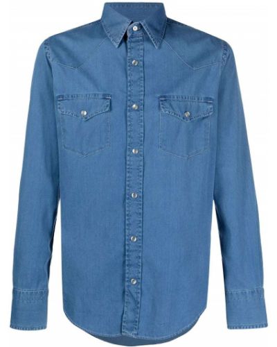 Camisa vaquera con apliques Tom Ford azul