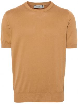 T-shirt en coton col rond Canali marron