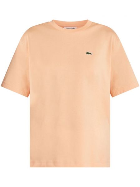 Kokvilnas t-krekls Lacoste oranžs