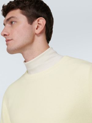 Jersey de cachemir de tela jersey con estampado de cachemira Le Kasha amarillo