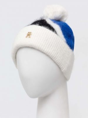 Dzianinowa czapka z wzorem argyle Tommy Hilfiger niebieska