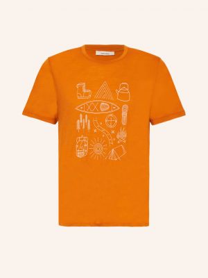 Koszulka z wełny merino Icebreaker pomarańczowa