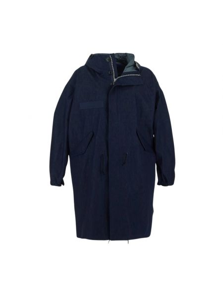 Niebieski płaszcz bawełniany oversize Junya Watanabe