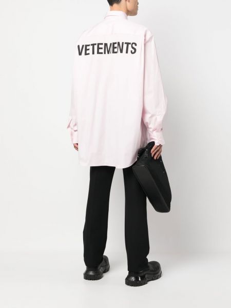 Košile s potiskem Vetements růžová