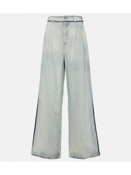 Voľné džínsy s vysokým pásom Maison Margiela modrá