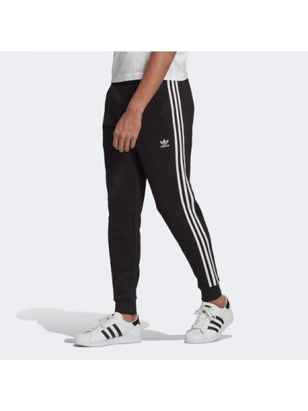 Классические повседневные брюки с лампасами в полоску Adidas черные