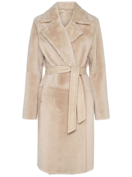 Frakke med bælte Max Mara beige