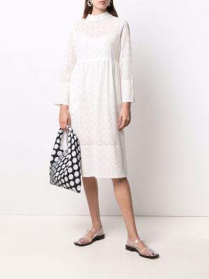 Mini vestido de flores de encaje Comme Des Garçons Tricot blanco