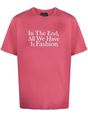 Риза с принт Throwback. розово