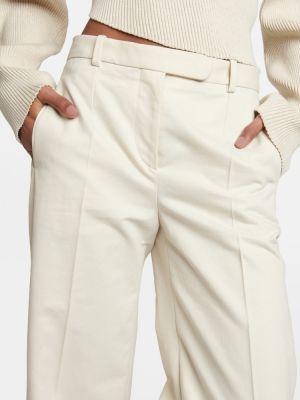 Βαμβακερό μάλλινο παντελόνι με ίσιο πόδι σε φαρδιά γραμμή The Row