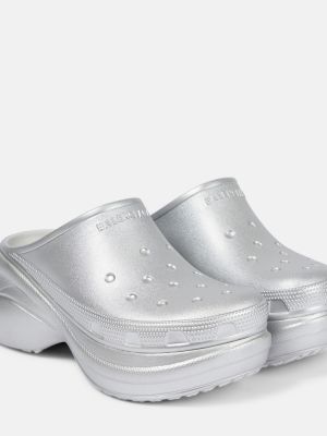 Ниски обувки на платформе Balenciaga сребристо