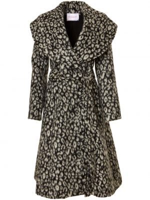 Cappotto di lana leopardato in tessuto jacquard Carolina Herrera