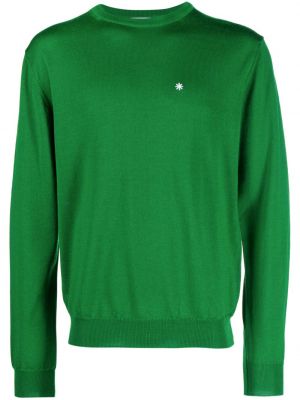 Вълнен пуловер бродиран Manuel Ritz зелено