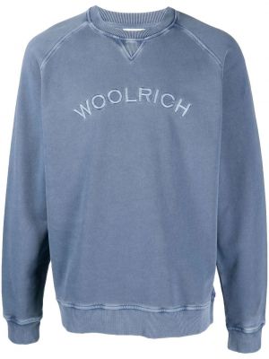 Sweatshirt mit stickerei mit rundem ausschnitt Woolrich blau