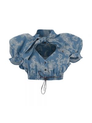 Chemisier en coton en jacquard de motif coeur Vivienne Westwood bleu