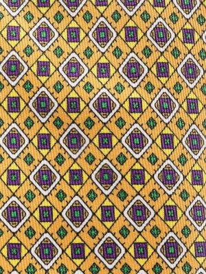 Bufanda de seda con estampado con estampado geométrico Etro amarillo