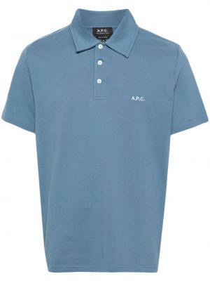 Поло тениска бродирана A.p.c. синьо